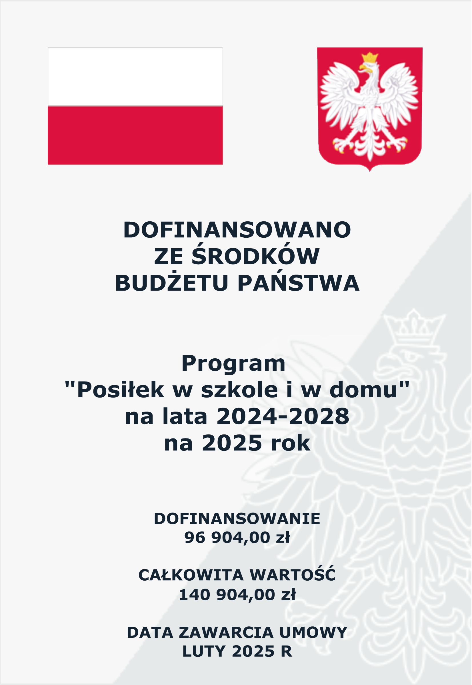 plakat 2025 rok programu posiłek w szkole i w domu
