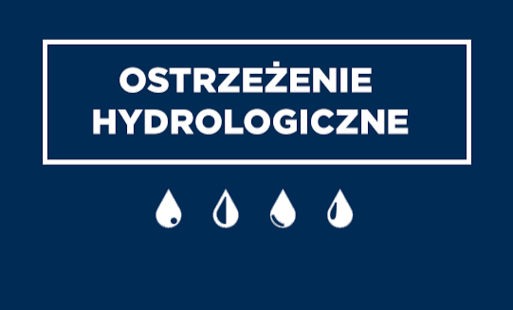 Napis ostrzeżenie hydrologiczne