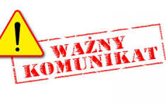Wykrzyknik i napis ważny komunikat