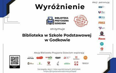 Zdjęcie do  Wyr&oacute;żnienie - Biblioteka Przyjazna Dzieciom
