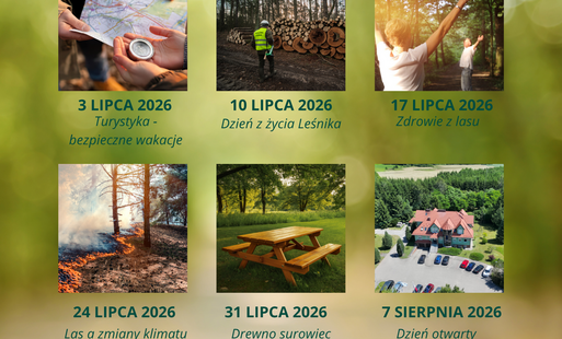 Plakat z ofertą spacerów z leśnikiem